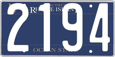 RI license plate 2194