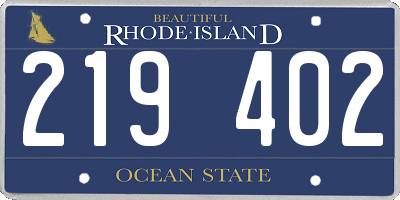 RI license plate 219402