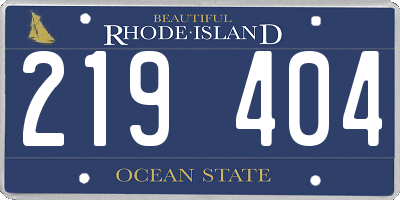 RI license plate 219404