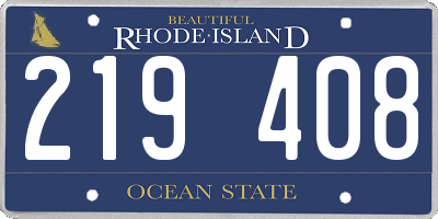 RI license plate 219408