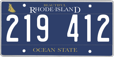 RI license plate 219412