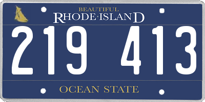 RI license plate 219413