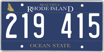 RI license plate 219415