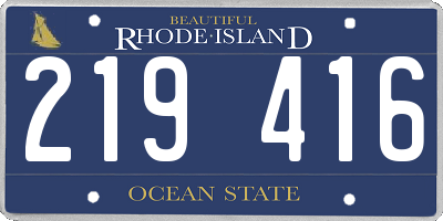 RI license plate 219416