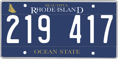 RI license plate 219417