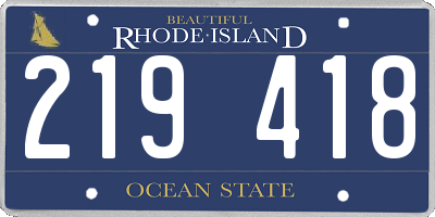RI license plate 219418