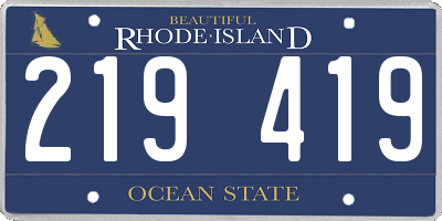 RI license plate 219419