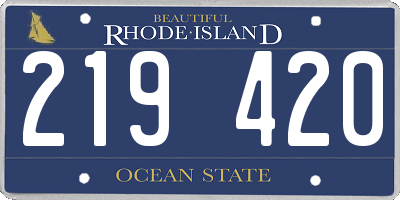 RI license plate 219420