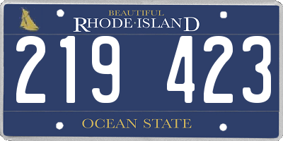 RI license plate 219423