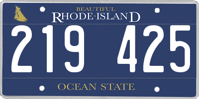 RI license plate 219425