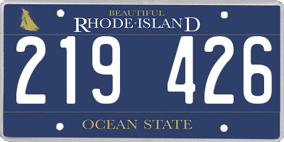 RI license plate 219426