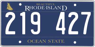 RI license plate 219427