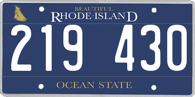 RI license plate 219430
