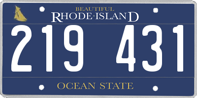 RI license plate 219431
