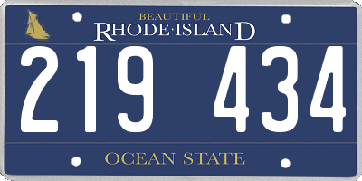RI license plate 219434