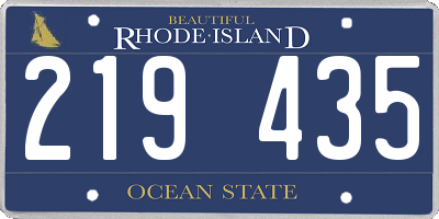 RI license plate 219435