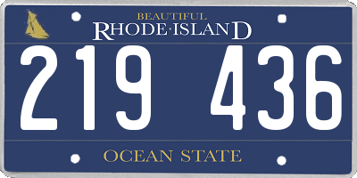 RI license plate 219436