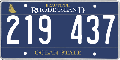 RI license plate 219437