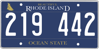 RI license plate 219442