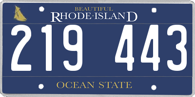 RI license plate 219443