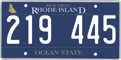 RI license plate 219445