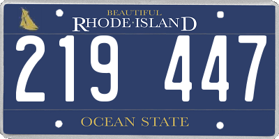 RI license plate 219447