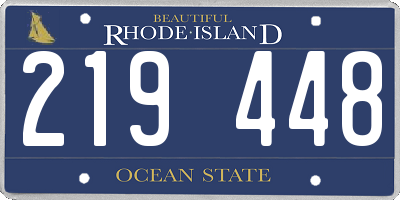 RI license plate 219448