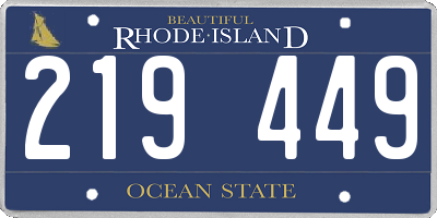RI license plate 219449