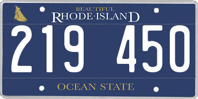 RI license plate 219450