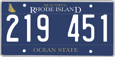 RI license plate 219451
