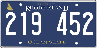 RI license plate 219452