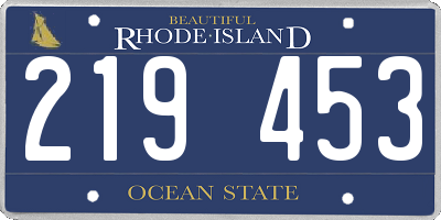 RI license plate 219453