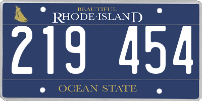 RI license plate 219454