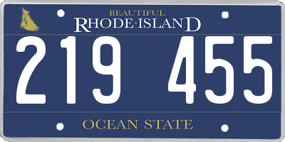 RI license plate 219455