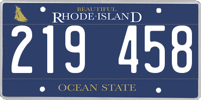 RI license plate 219458