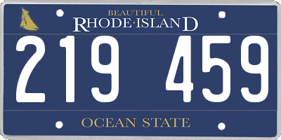 RI license plate 219459
