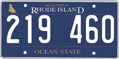 RI license plate 219460