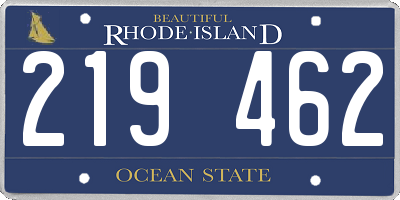 RI license plate 219462