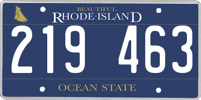 RI license plate 219463