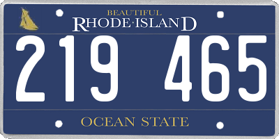 RI license plate 219465