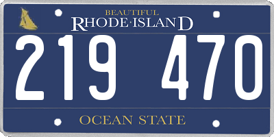 RI license plate 219470