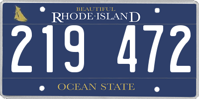 RI license plate 219472