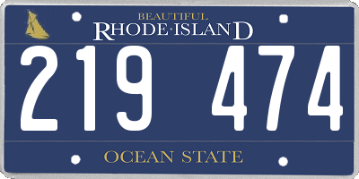 RI license plate 219474