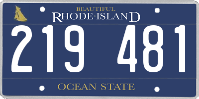 RI license plate 219481