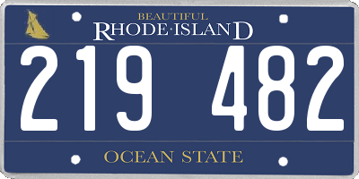 RI license plate 219482