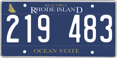 RI license plate 219483