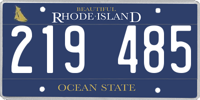 RI license plate 219485