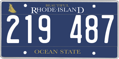 RI license plate 219487