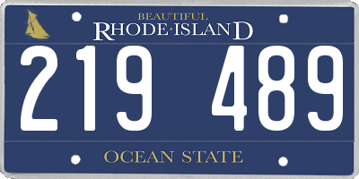 RI license plate 219489