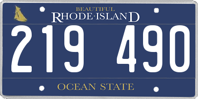 RI license plate 219490